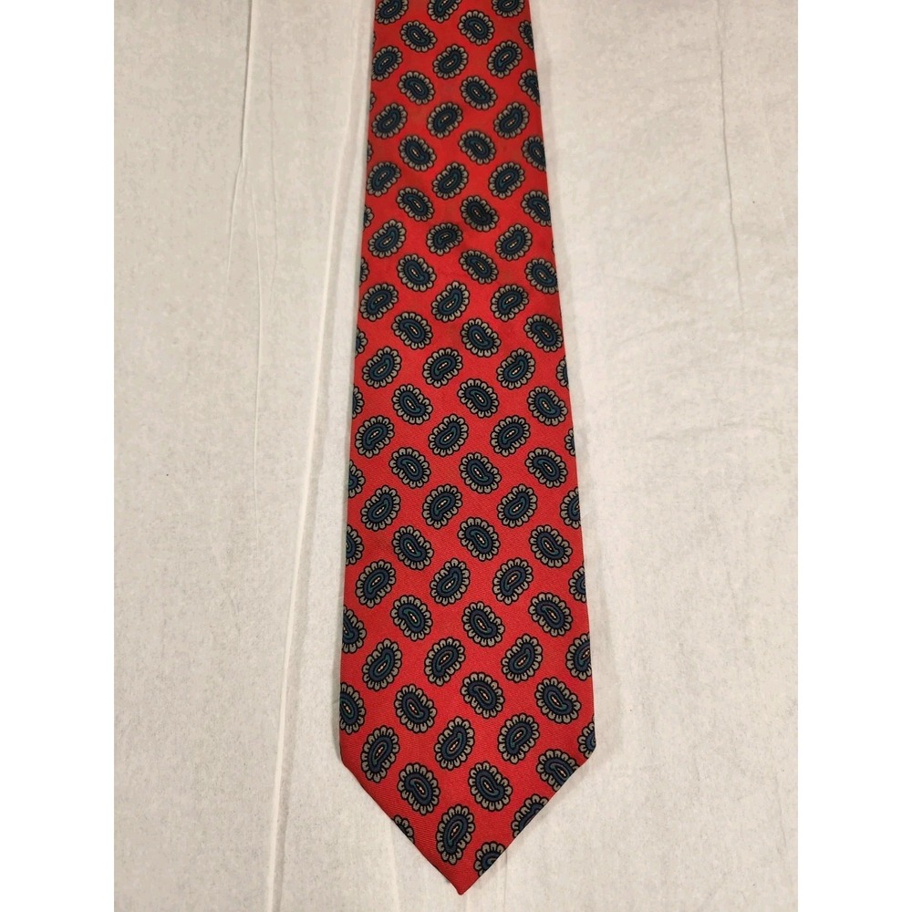 Robert Talbott Necktie for Nordstrom Hand Sewn 100% Silk Geometric Red Vintage